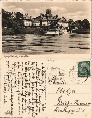 Ansichtskarte pillnitz elbe - ansichtskarte,