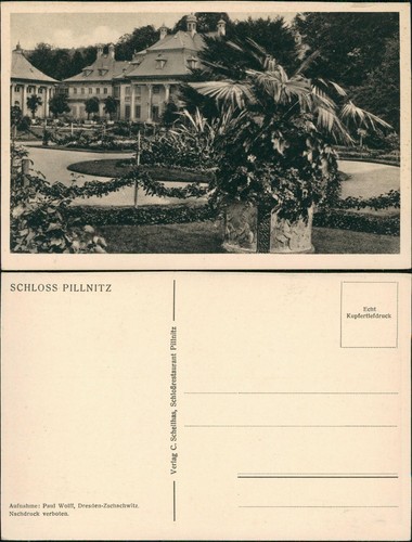 Ansichtskarte pillnitz schloss - ansichtskarte,