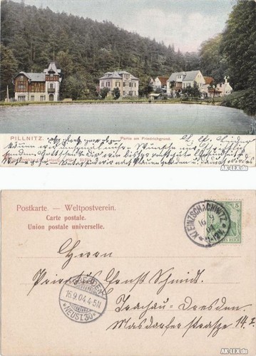 Ansichtskarte pillnitz partie - ansichtskarte,